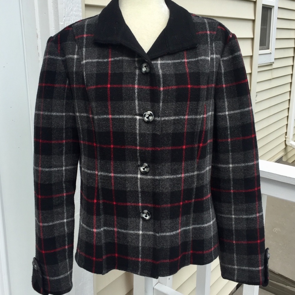 600 West Plaid Wool Jacket  size M